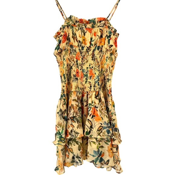 RAYS FOR DAYS Darya Romper Dress in Floral Yellow Size M - Picture 7 of 11